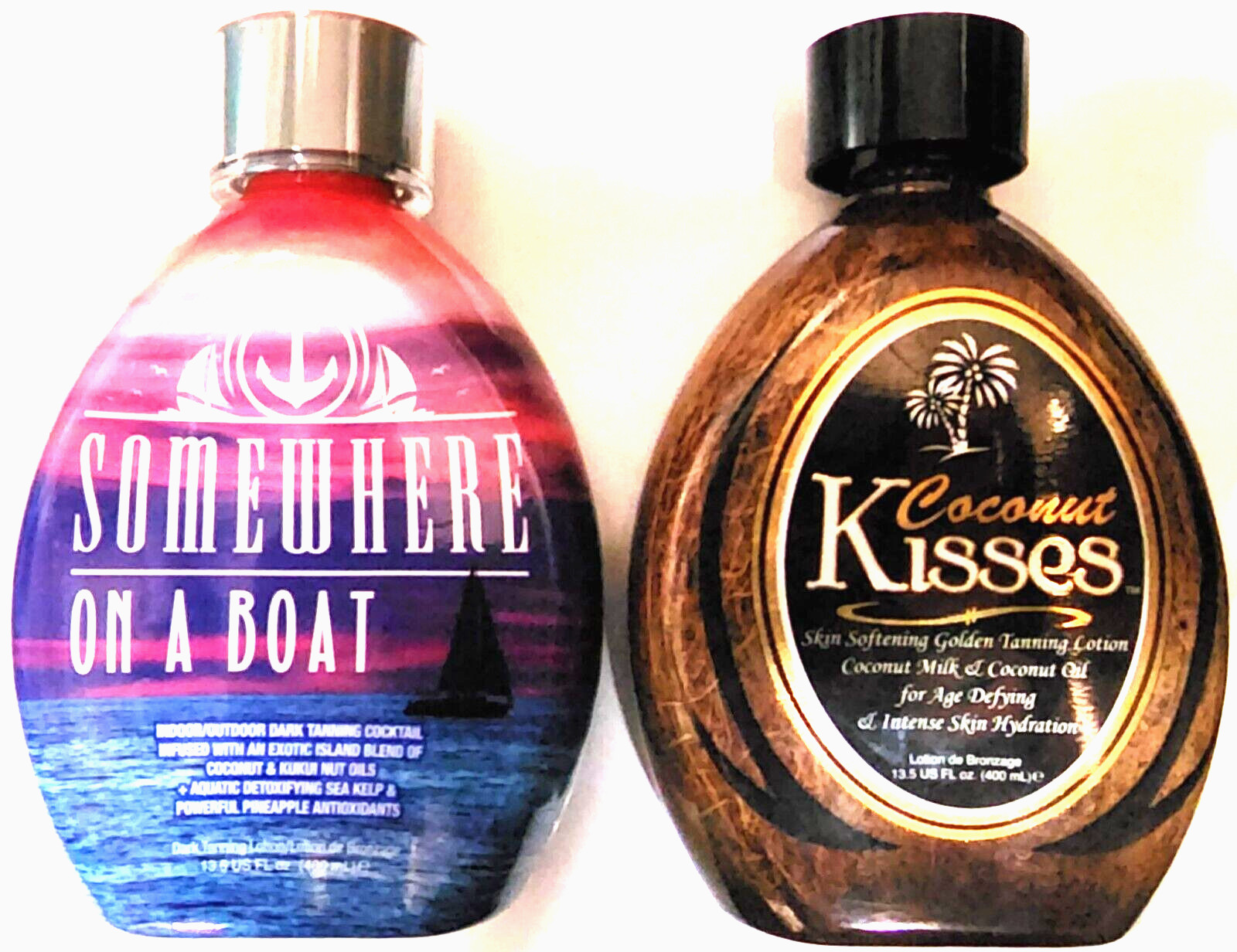 Ed Hardy Coconut Kisses & Somewhere On A Boat Indoor Outdoor Tanning Bed Lotion