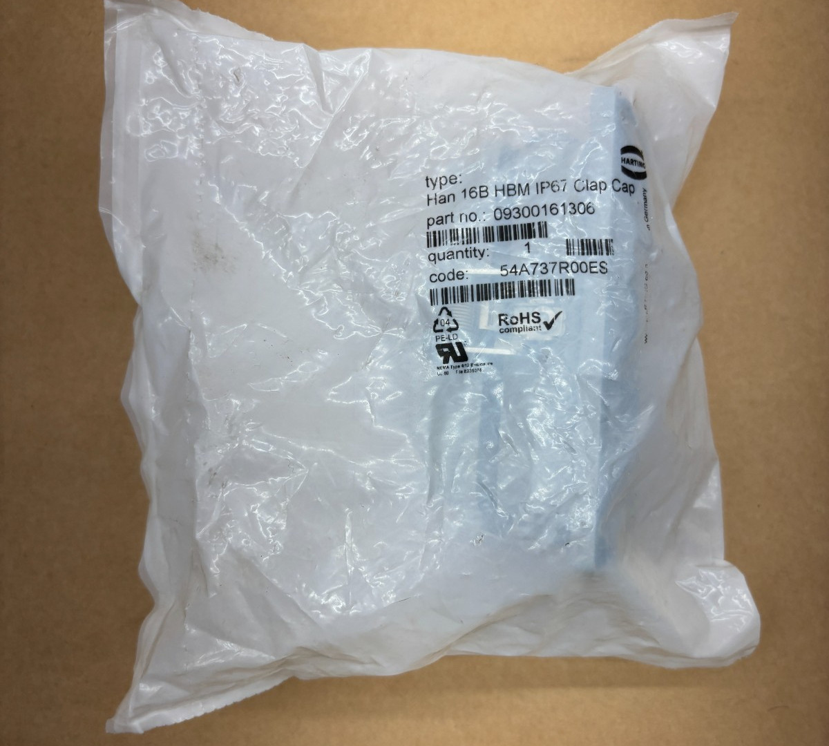Harting 09300161306 Connector Hood Heavy Duty Snap Cap Housing