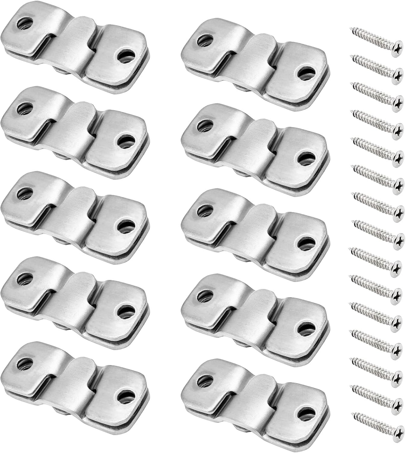 10PCS Stainless Steel Z Clip Flush Mount Brackets Picture Wall Hangers Silver