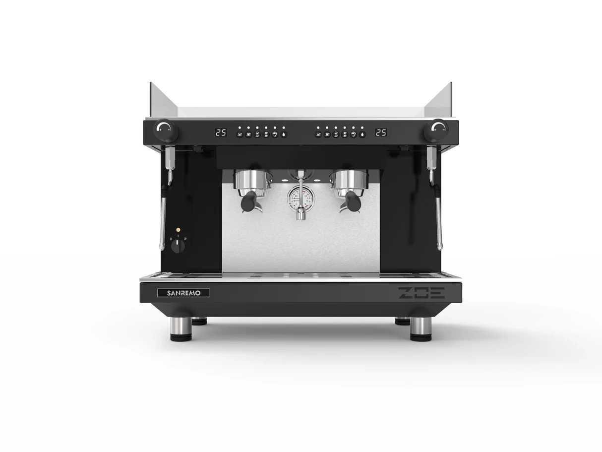 SAN REMO ZOE COMPACT 2 GROUP BLACK HIGH CUP MOBILE ESPRESSO COFFEE MACHINE - NEW