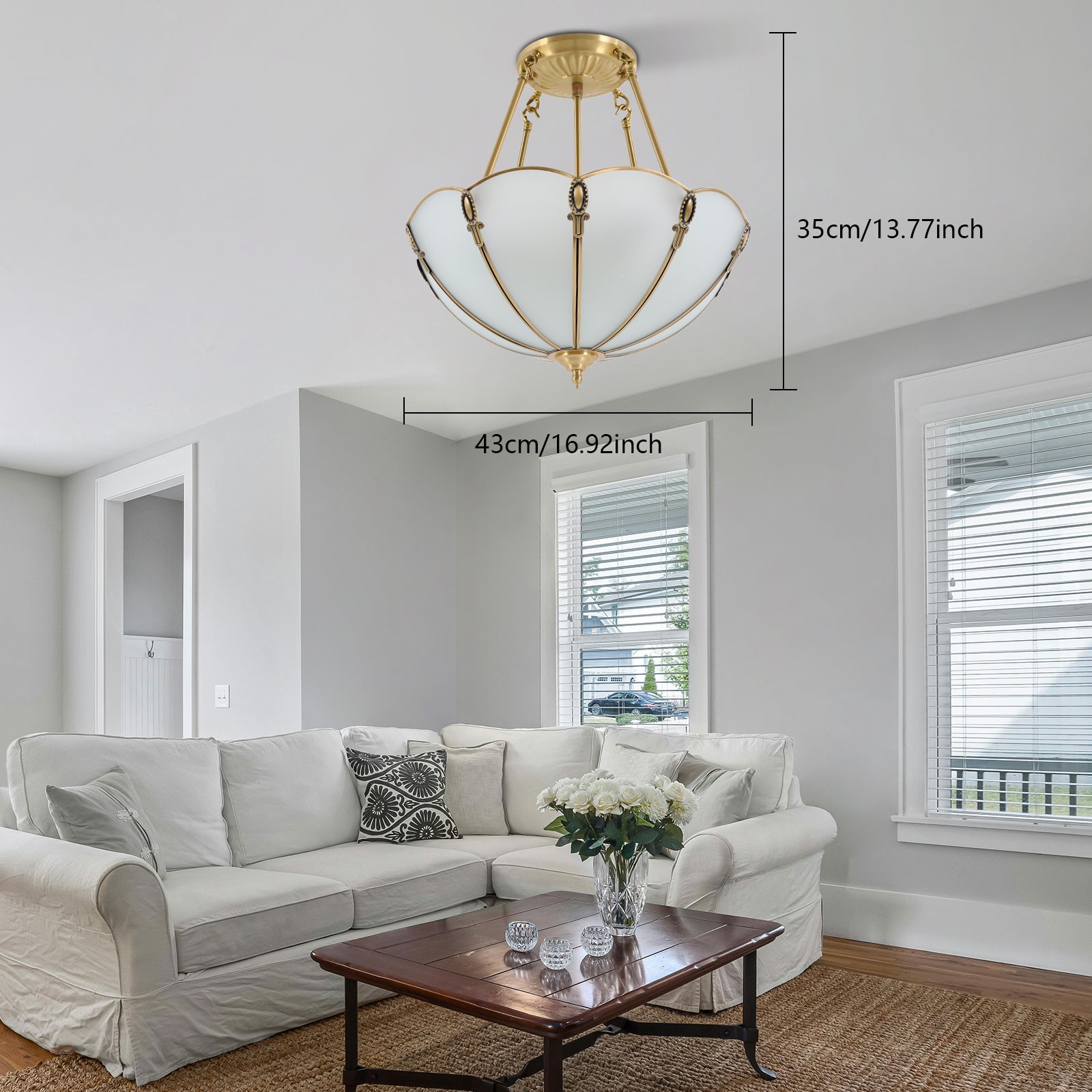 Retro Pendant Lamp 110V Hanging Chandelier 4 Lights Antique Style Pendant Light