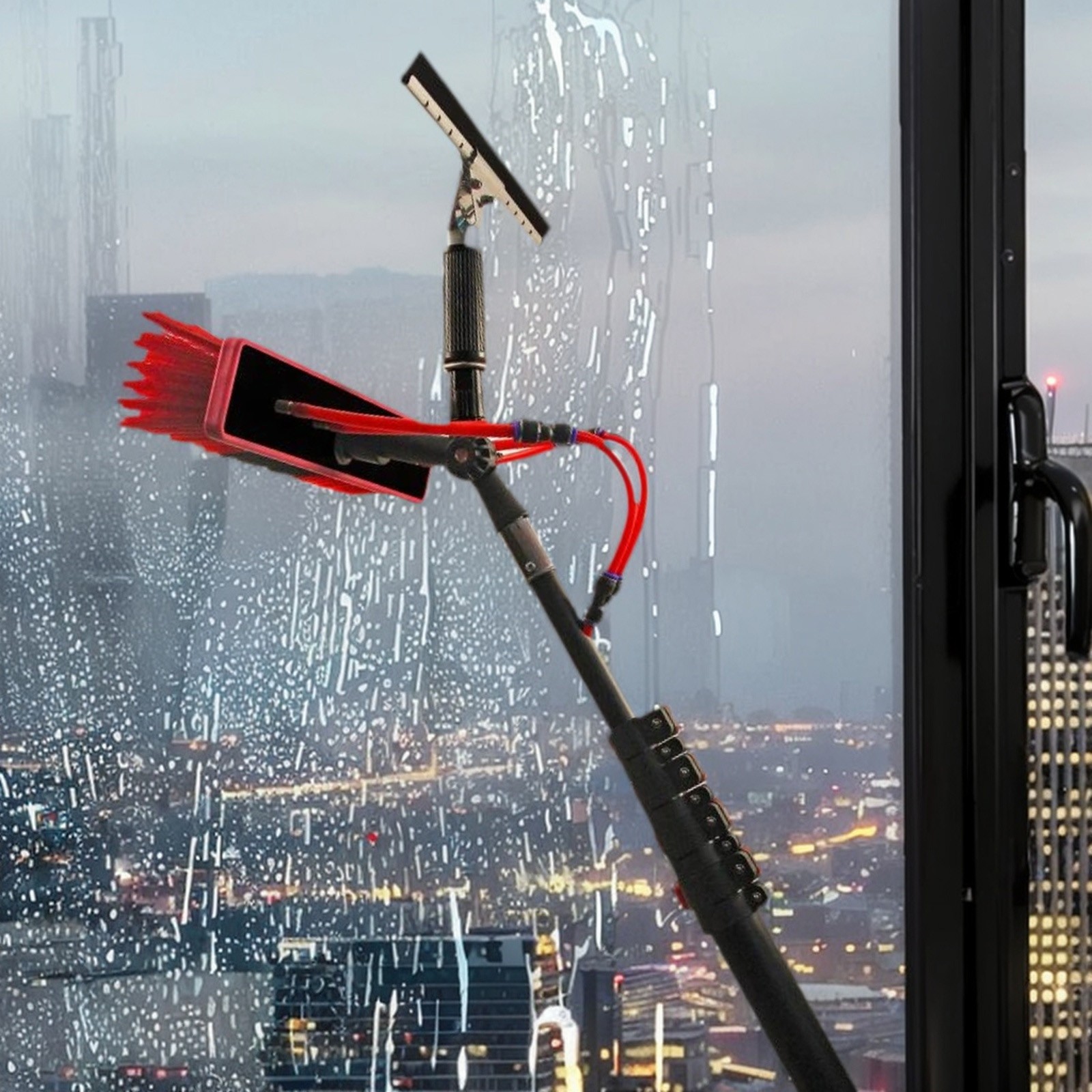 11pcs Adjustable Solar Panel Cleaning Kit Stainless Steel Window Cleaner Scraper