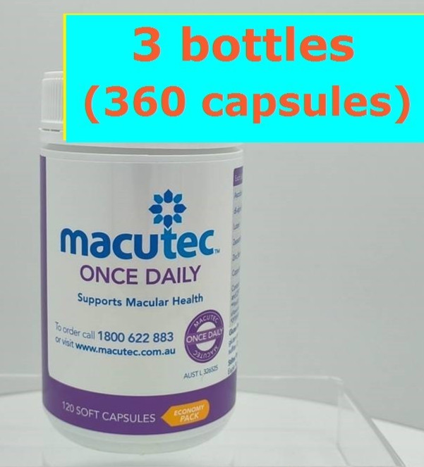 Macutec Once Daily x3 (360 capsules) Protection for eyes Supports Macula Health