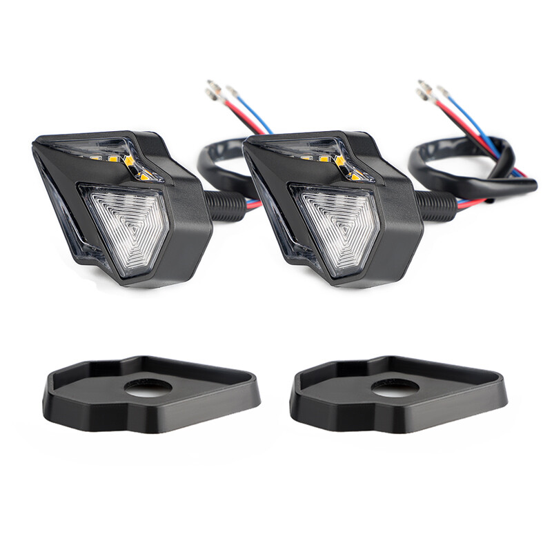2x Motorcycle Flush Mount Turn Signal Indicator Blinker Red Amber LED Light DRL