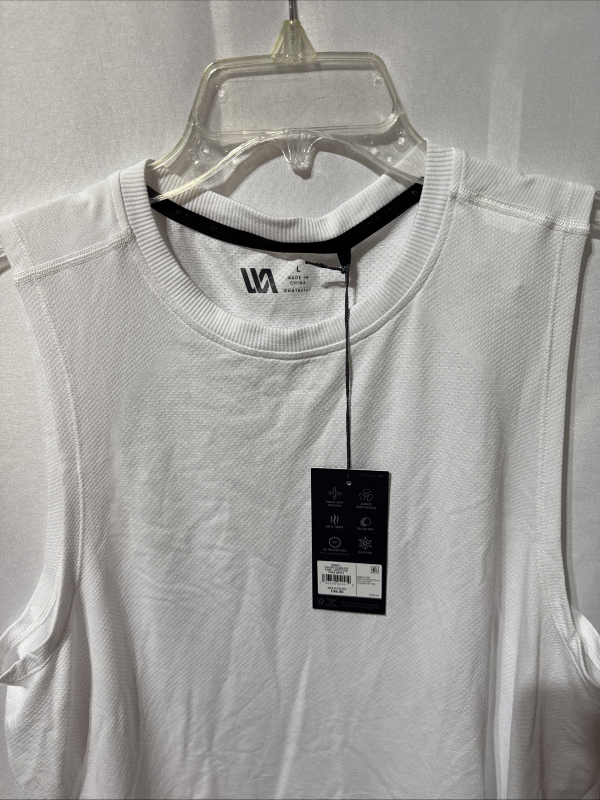 VRST Men’s Circuit Seamless Tank Top Space Dye Pure White