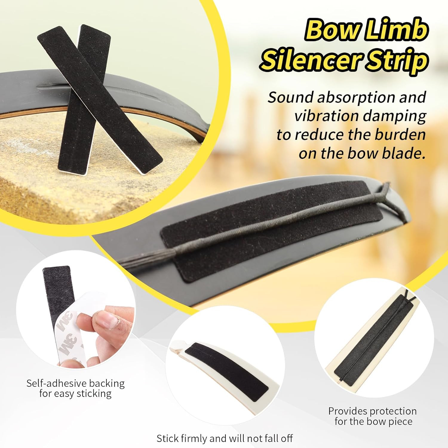 Recurve Bow String Silencers Kit with Limb Dampeners, Fur Arrow Rest & Splitter