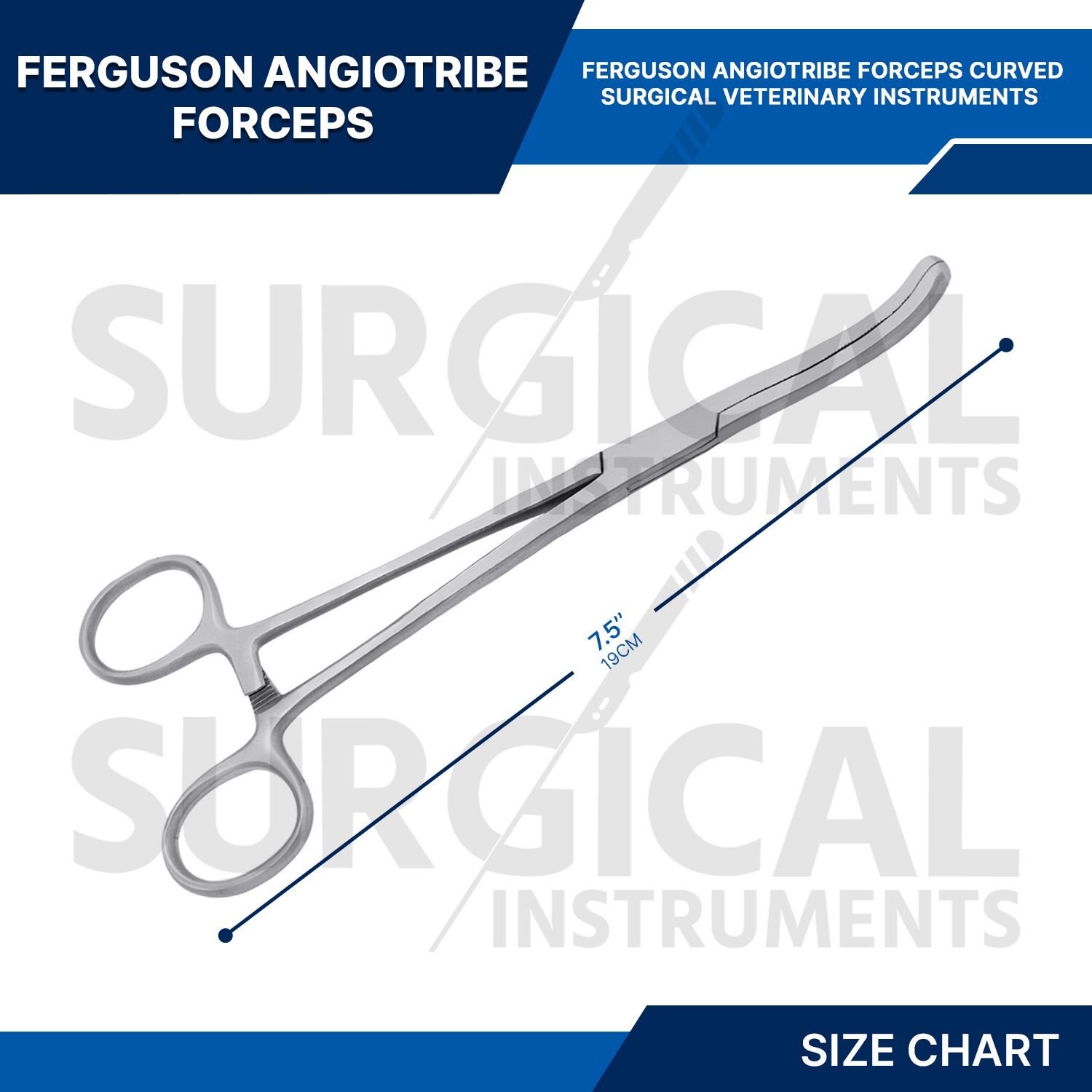 Ferguson Angiotribe Forceps 7.50" Curved Veterinary Instruments German Grade