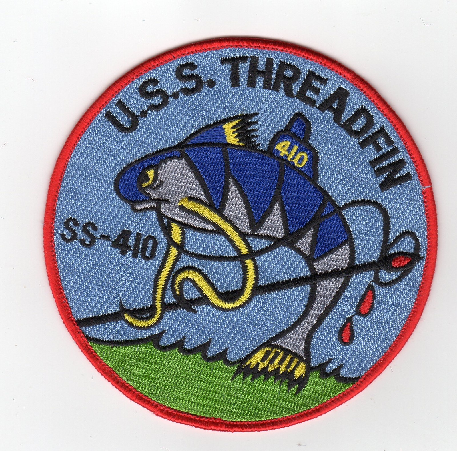 USS Threadfin SS 410 - Fish w/ Needle BC Patch Cat No B696