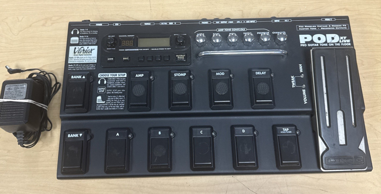 Line 6 Bass POD XT Live Pro Tone On the Floor Multi Effects Pedal, MIDI, USB