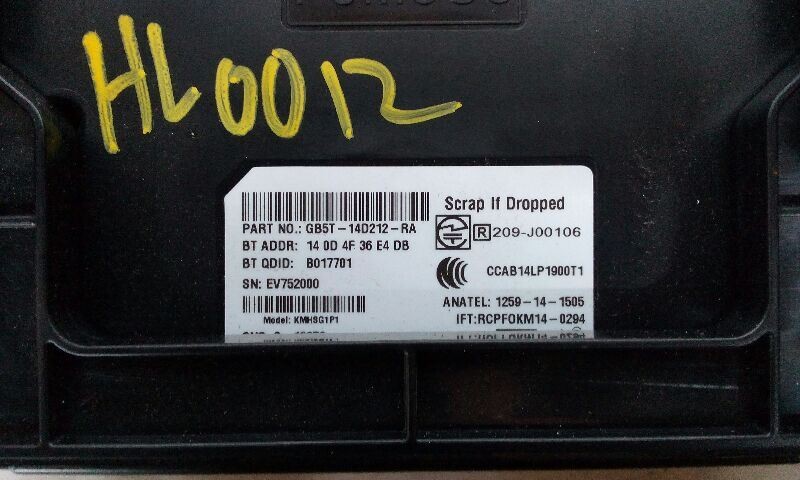 16-19 Ford Taurus Chassis ECM Communication Voice Recognition Module