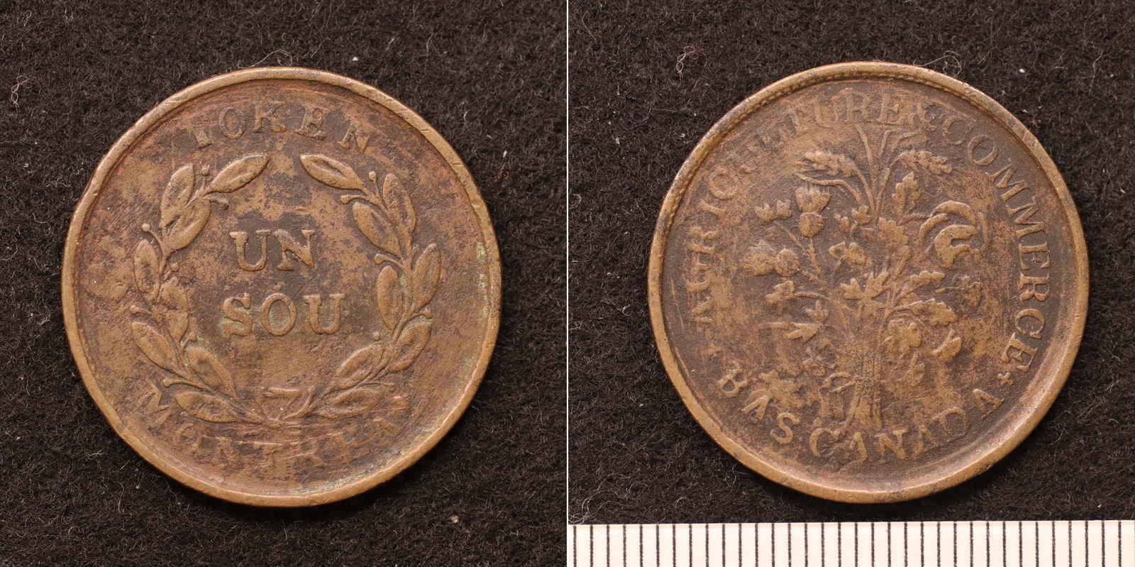 *Canada Lower Canada 1 Sou coin 1835–1838[E3828]7n0