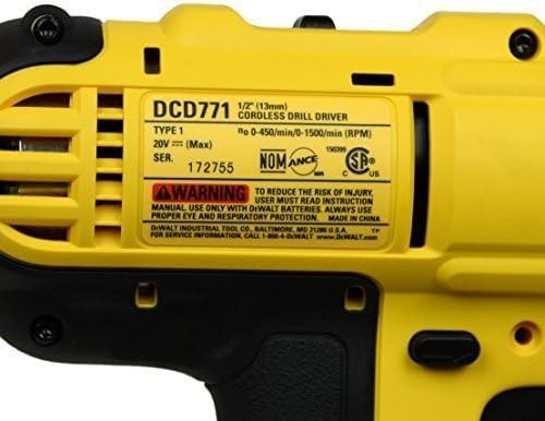 Dewalt DCD771B 20V MAX Cordless Lithium-Ion 1/2 inch Compact Drill Driver - Bare