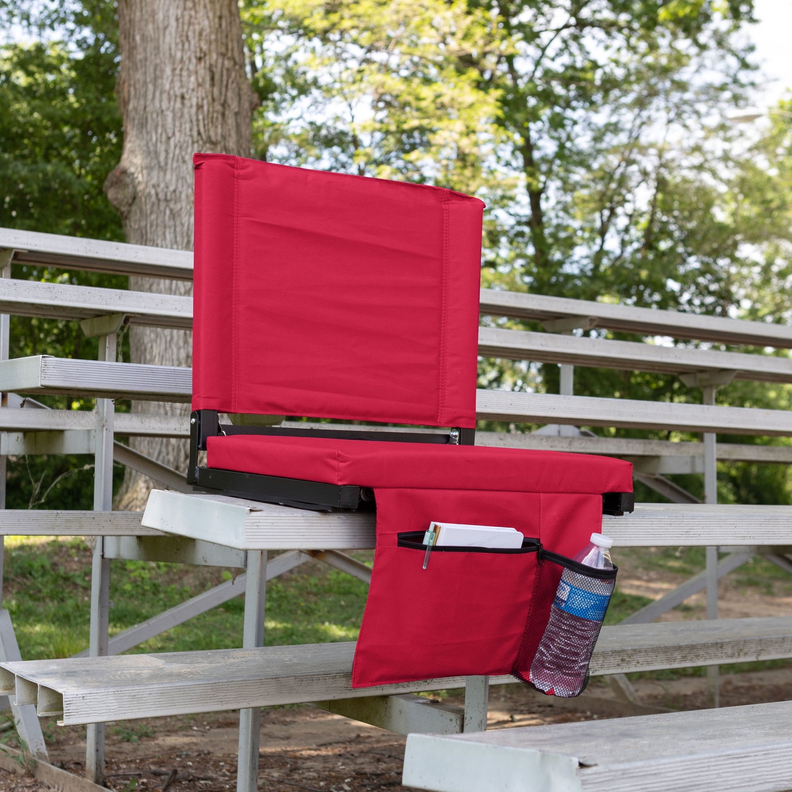 Bleacher Seat - Stadium Seat Cushion with Back, Maroon