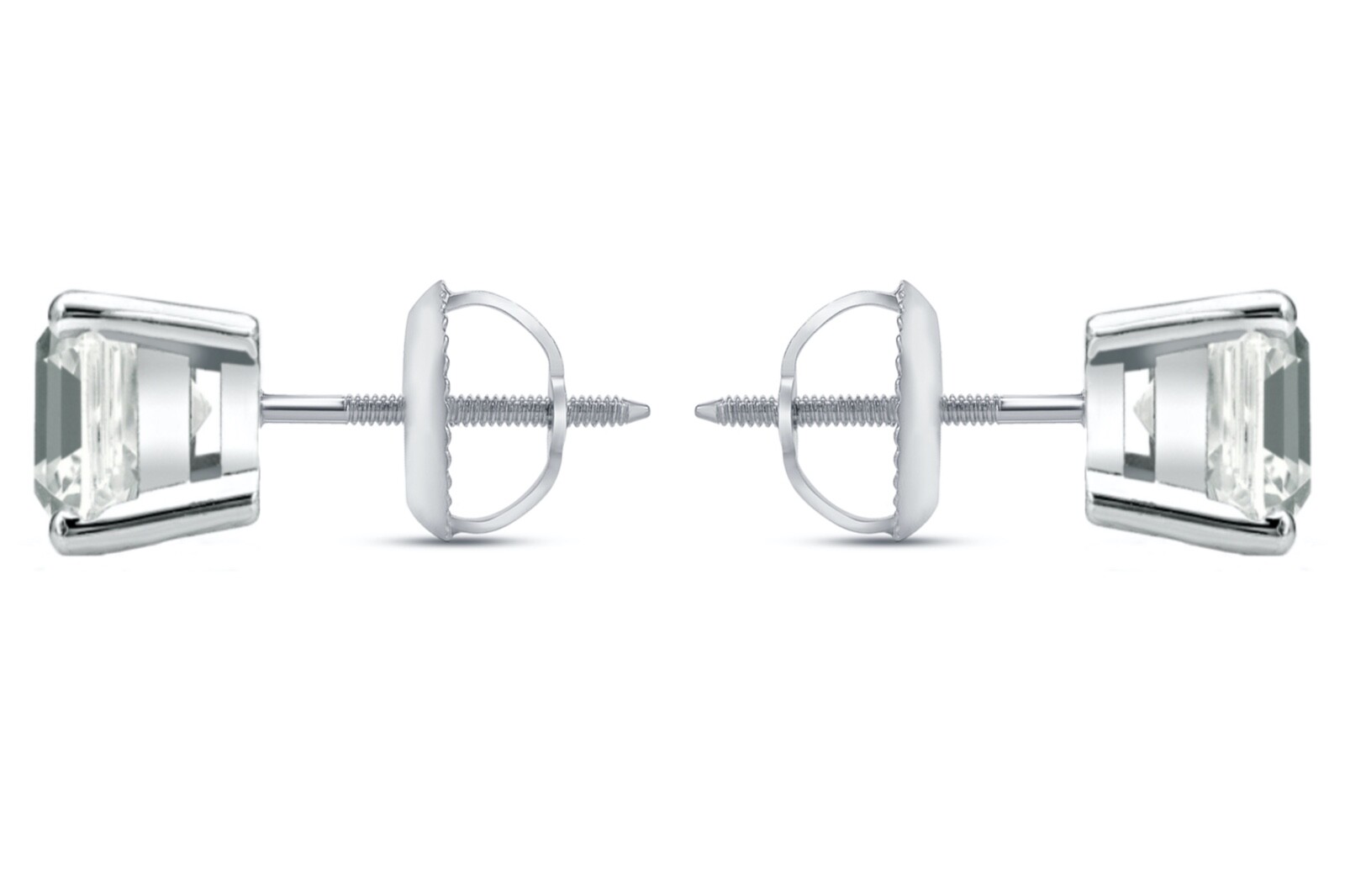 3 Ct Cushion Lab Created Grown Diamond Solid 950 Platinum Earrings Studs Screw