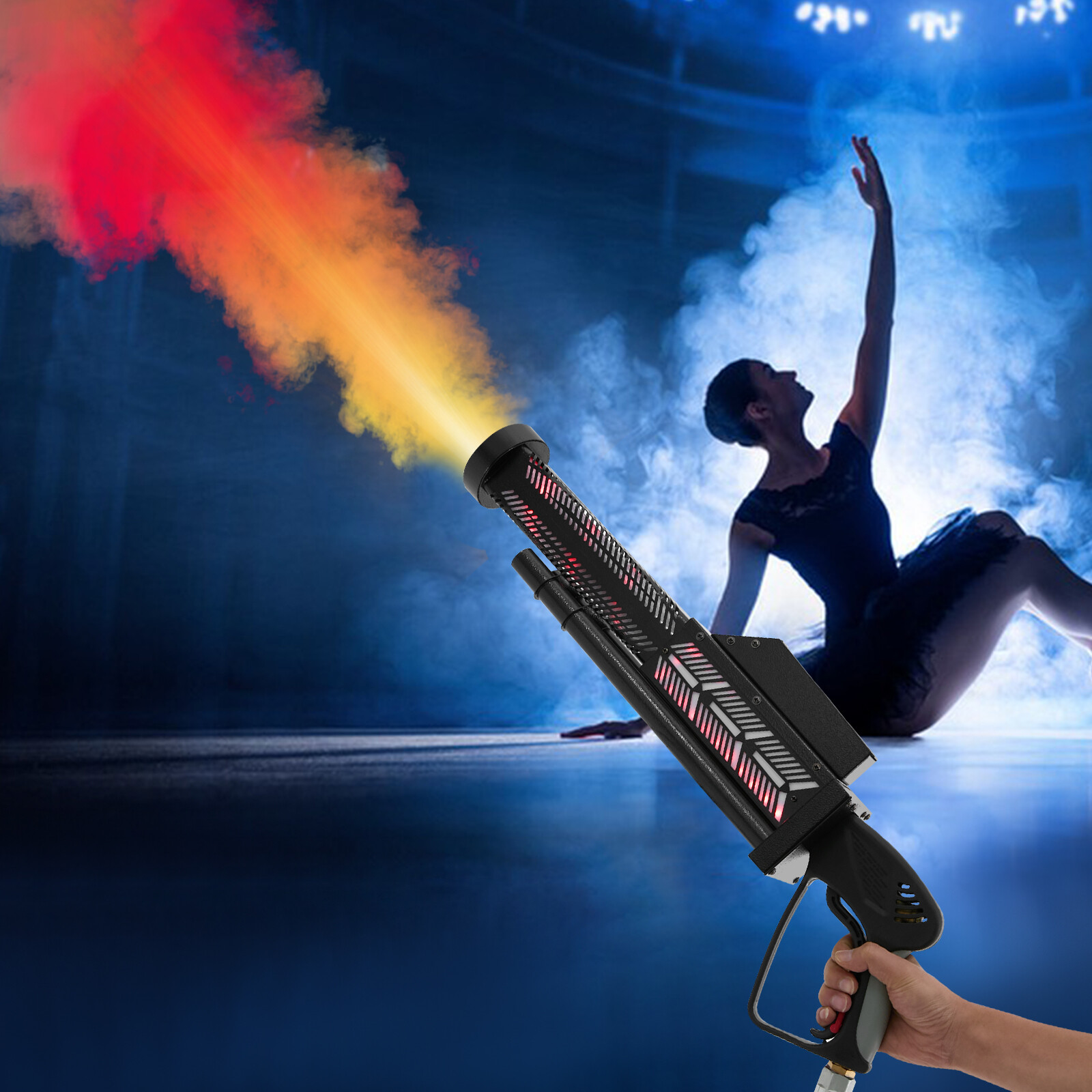 LED C02 Jet Confetti Machine Cannon CO2 Shotting Gun Fogger DJ Cryo+Gas hose