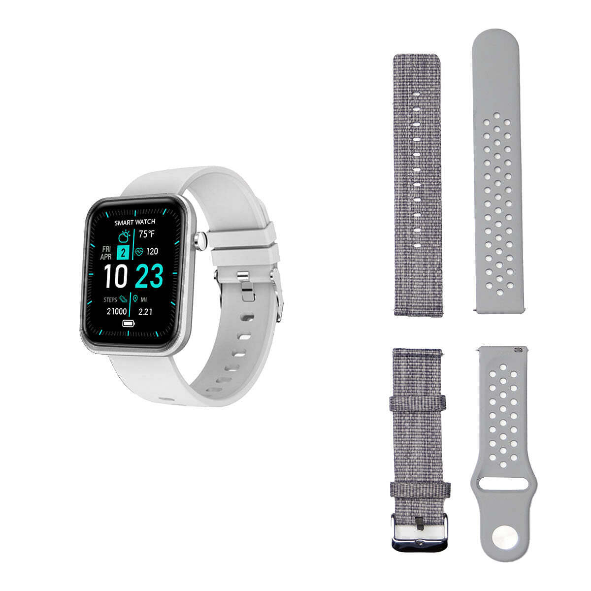 Color: GRAY - Advanced Smartwatch With Three Bands And Wellness + Activity Track
