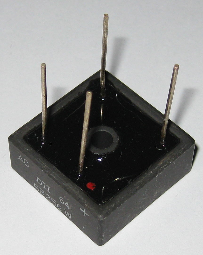 25 Amp 600 Volt Bridge Rectifier - BR256W - 600V 25A Diode - 1 1/8" Square