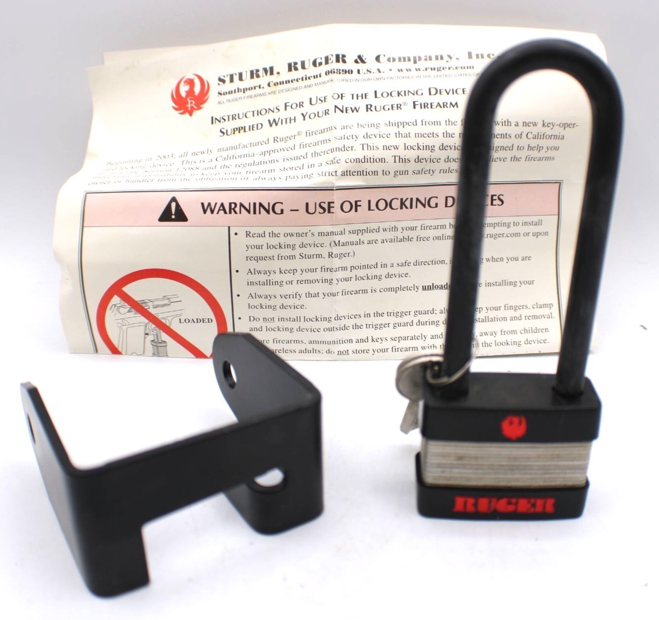 Factory Issued Ruger 5035 Brand Safety Lock Secure Storage Keys Inc New Unused