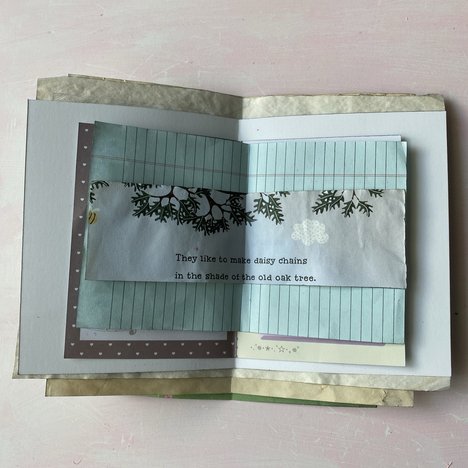 3pc Junk Journal Pages ✿ Handmade Paper Signatures Collage & Bookbinding