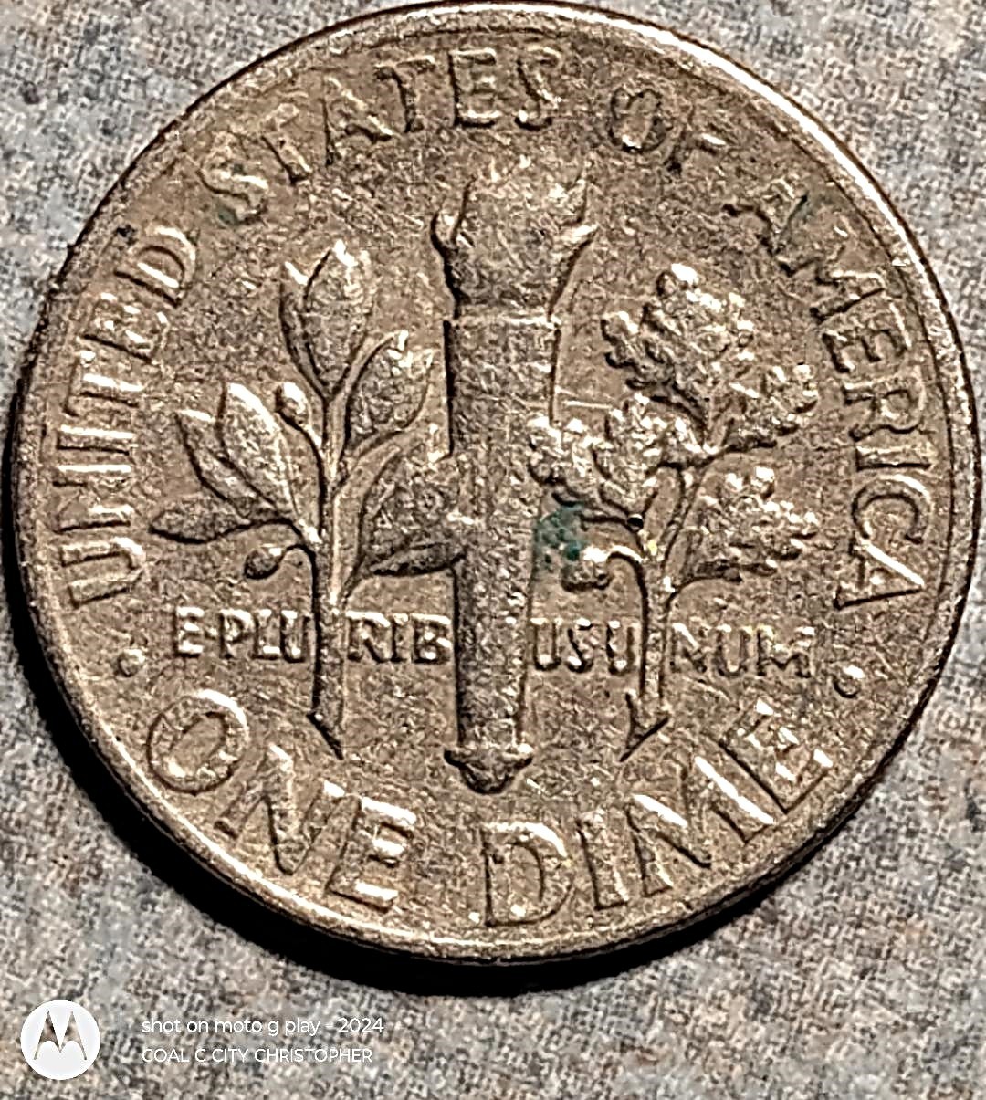 1966 DIME MINT ERROR SMALL CUD ON RIM 10 O'CLOCK OBVERSE