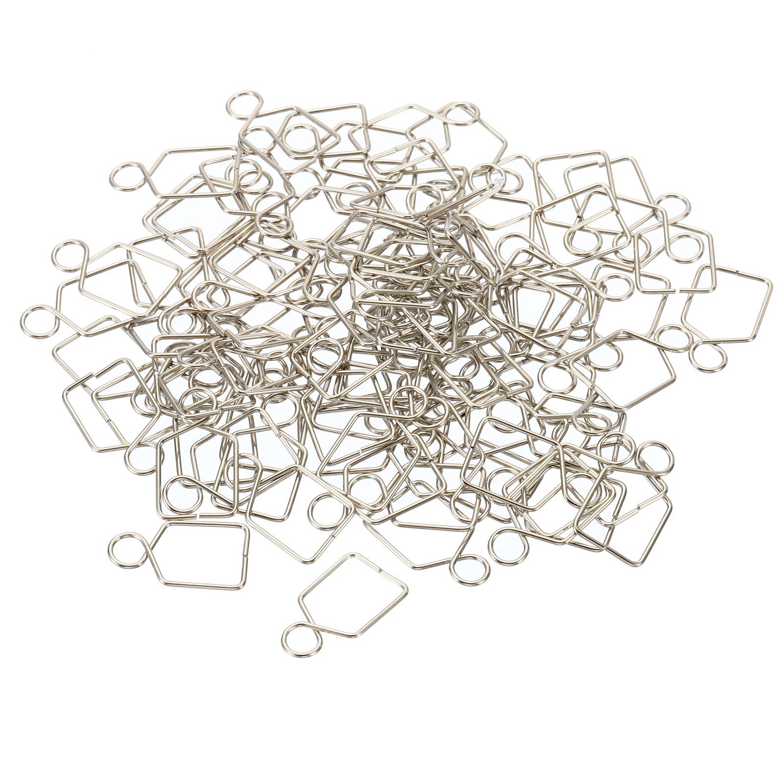 100Pcs 17mm L x 10mm W Chandelier Connector Clip Chandelier Buckle Silver