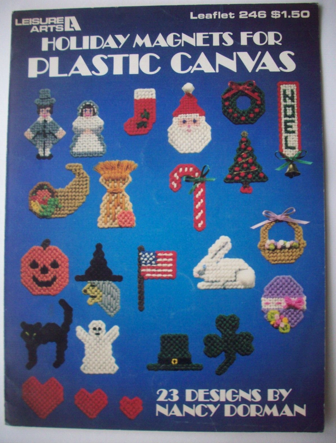 Holiday magnets Halloween  Easter Christmas  plastic canvas  pattern