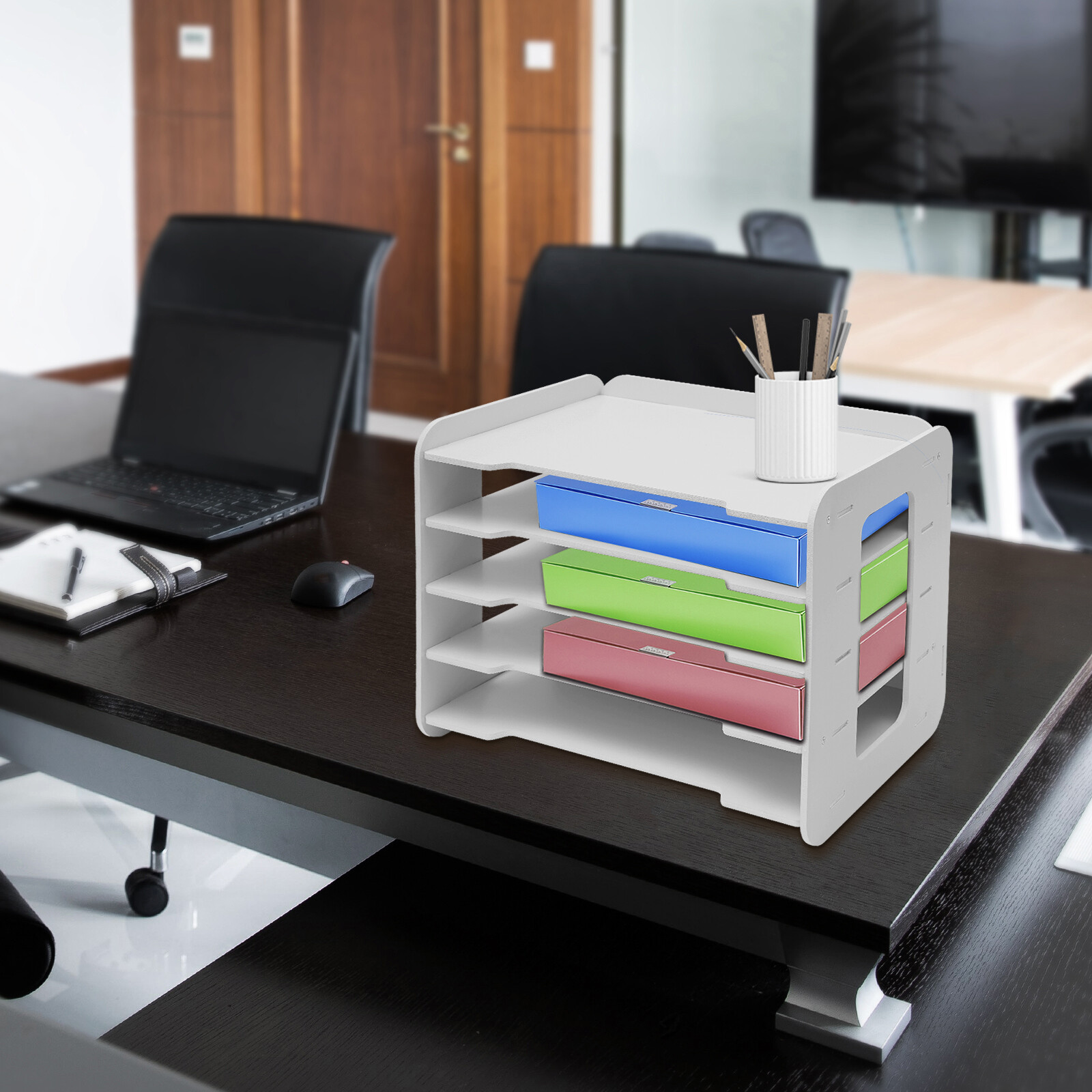 5 Tiers Stackable File Organizer Tray Desk Desktop Paper Document Tray Holder