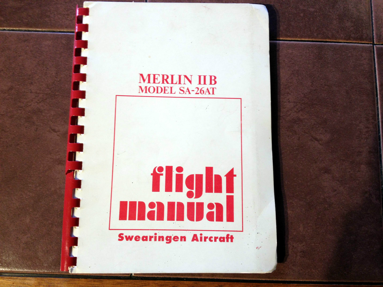 Swearingen Merlin IIB SA-26AT Flight Manual