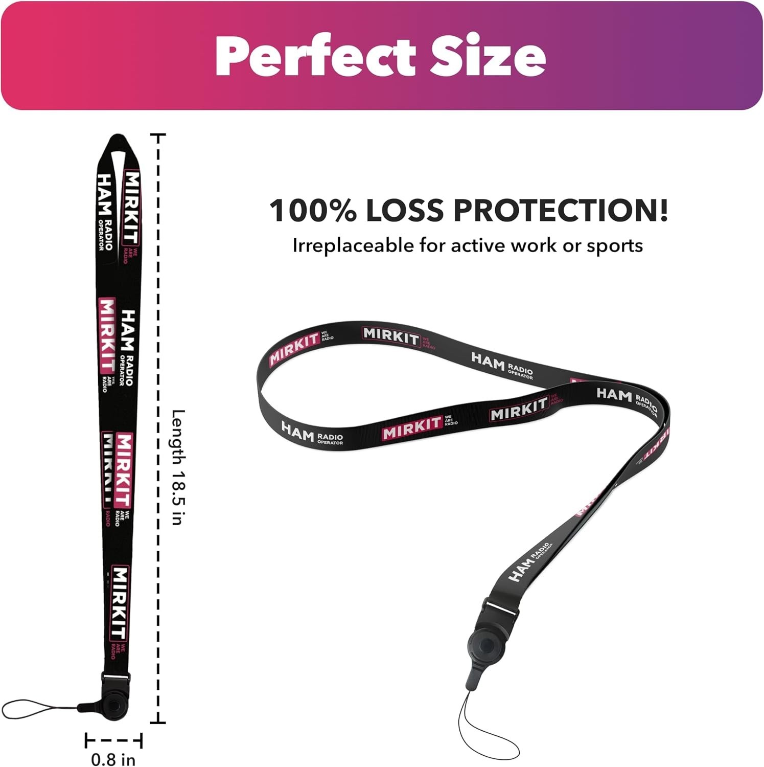 Versatile Waterproof Lanyard for Active Use - Ideal for Ham Radios & Outdoors
