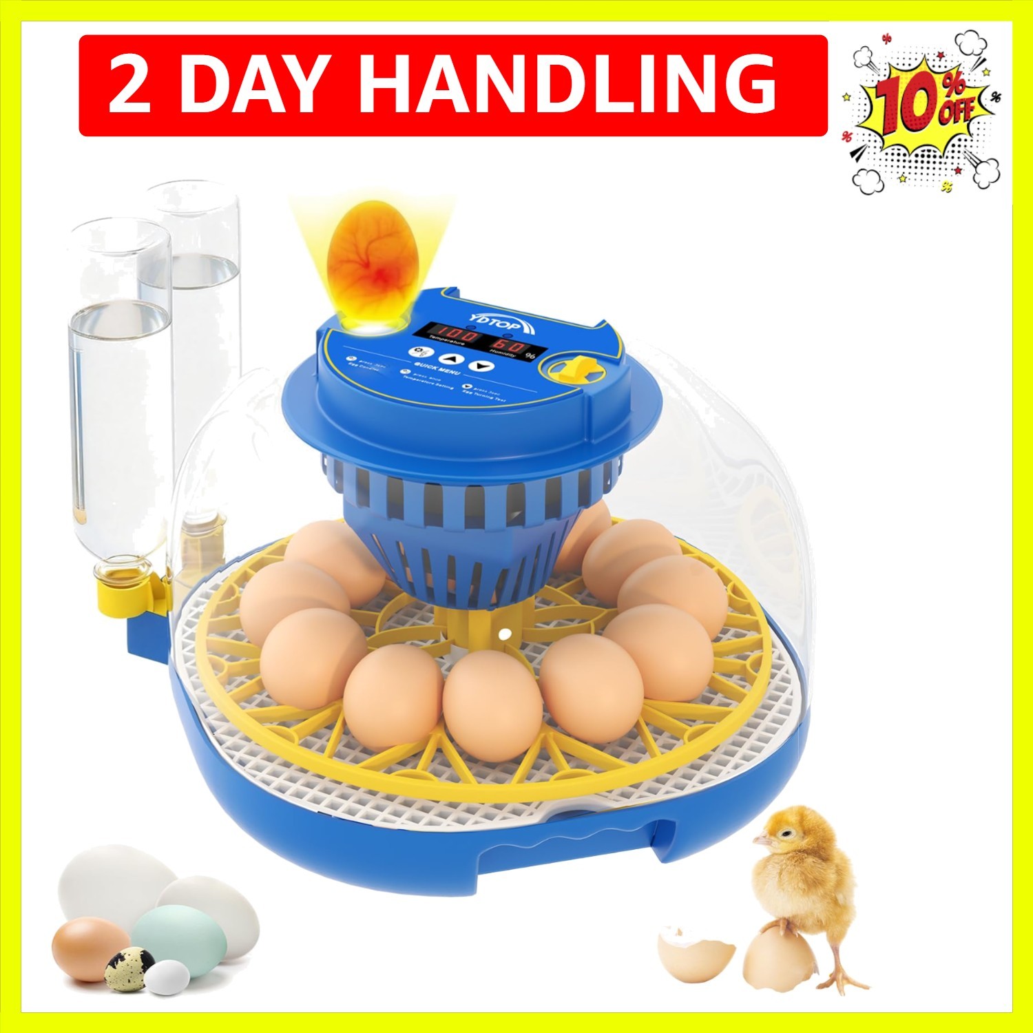 Chicken Egg Incubators for Hatching Eggs, 12 Egg Incubator with Automatic Egg...