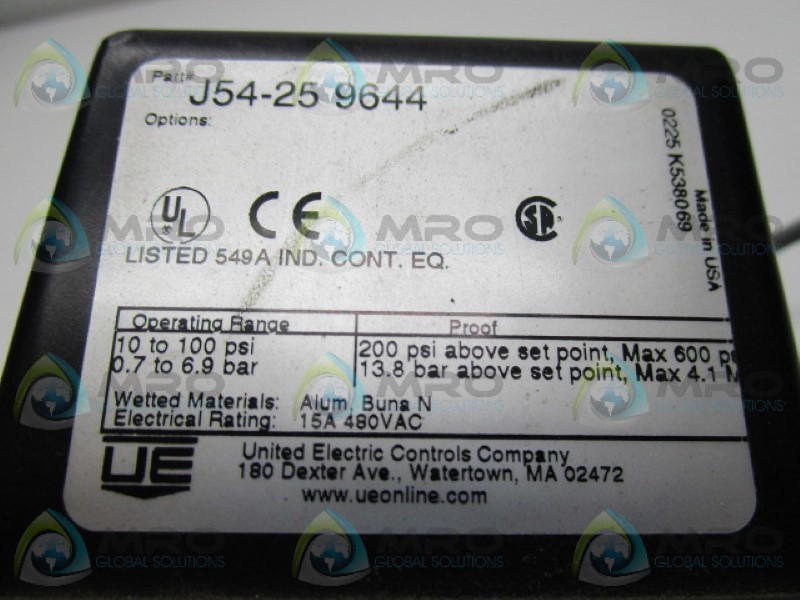 UNITED ELECTRIC J54-25 UNMP