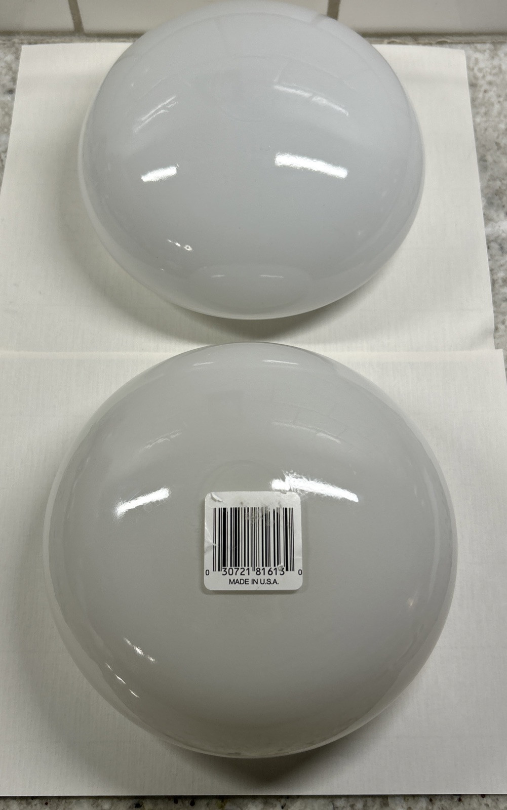 Lot Of 2 NOS Westinghouse 6" Mushroom Ceiling Shade, White. **Please Read