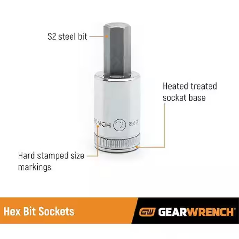 1/2 In. Drive 10 Mm Hex Bit Socket