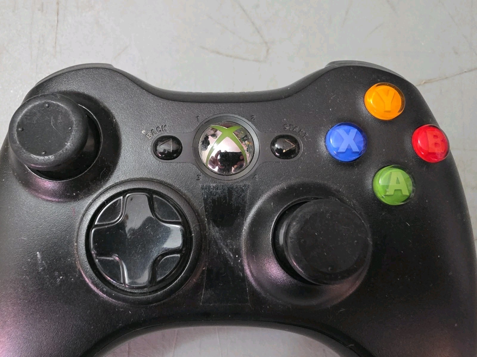 Microsoft Xbox 360 OEM Black Wireless Oficial Controller Missing Battery Cover