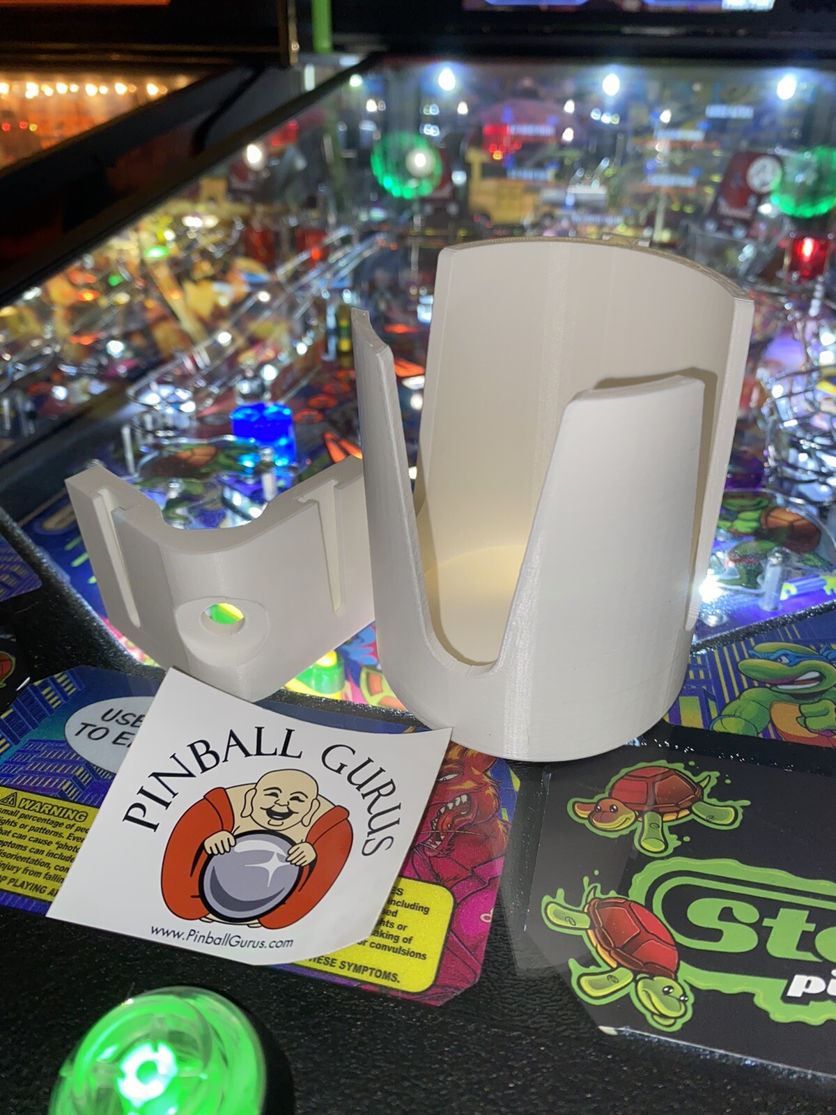 Universal Pinball Machine Drink Holder - Fits All Years "White" Versatile Mount