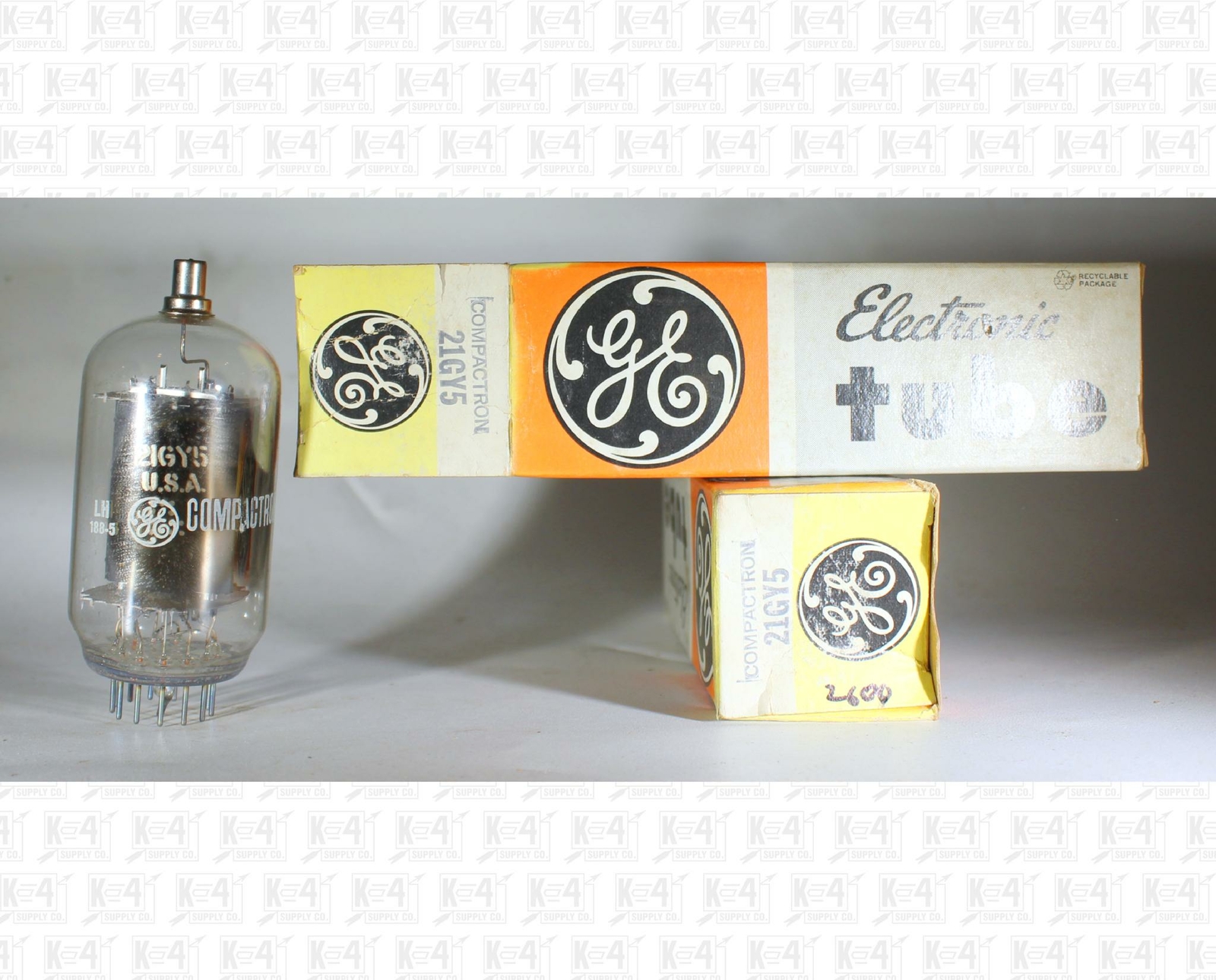General Electric GE 21GY5 Vacuum Tubes Made In USA NOS Lot Of 2 +Box