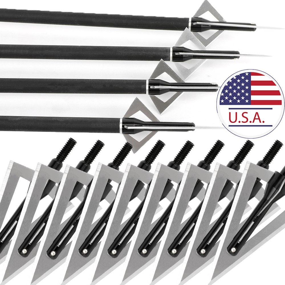 12x Arrowhead 120grain Blade Broadhead Screw Tip Archery Arrow Hunting Accessory