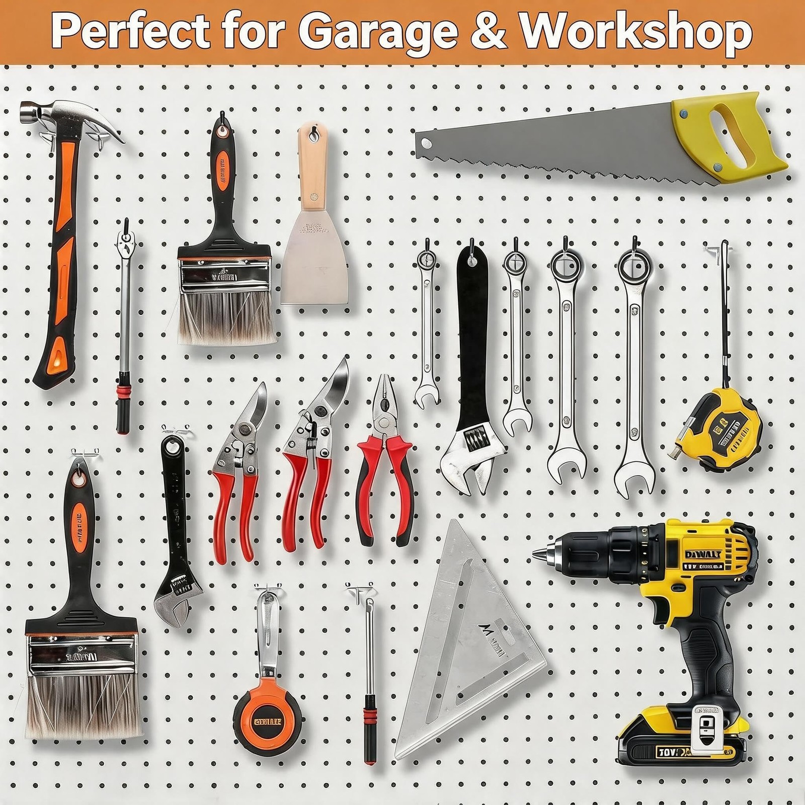 36 Pack Heavy Duty Pegboard Hooks, Assorted Sizes Metal Hangers | Double-pron...