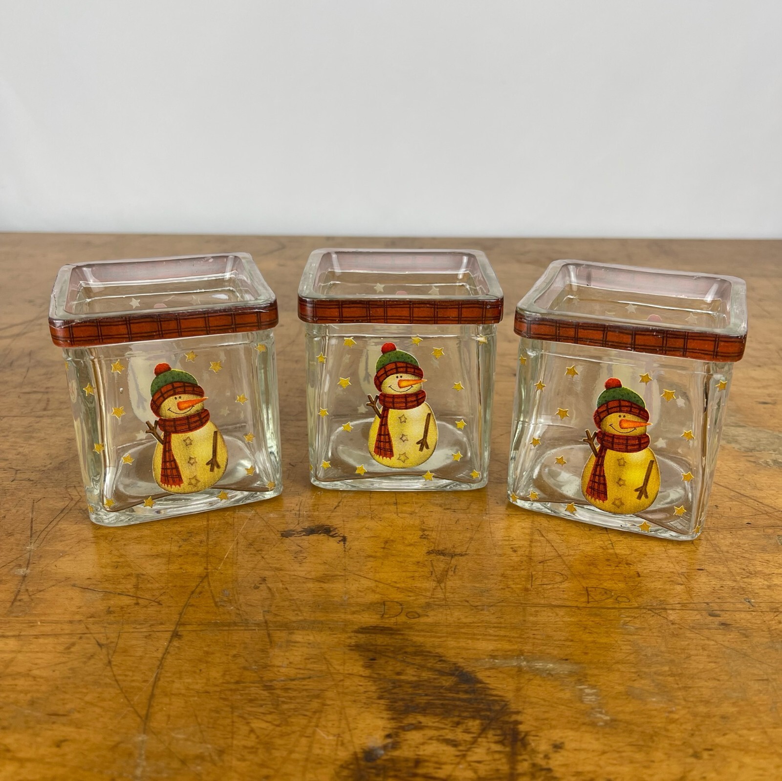 Boston Warehouse Frosty the Snowman Christmas Holiday 3 Votive Candle Holders