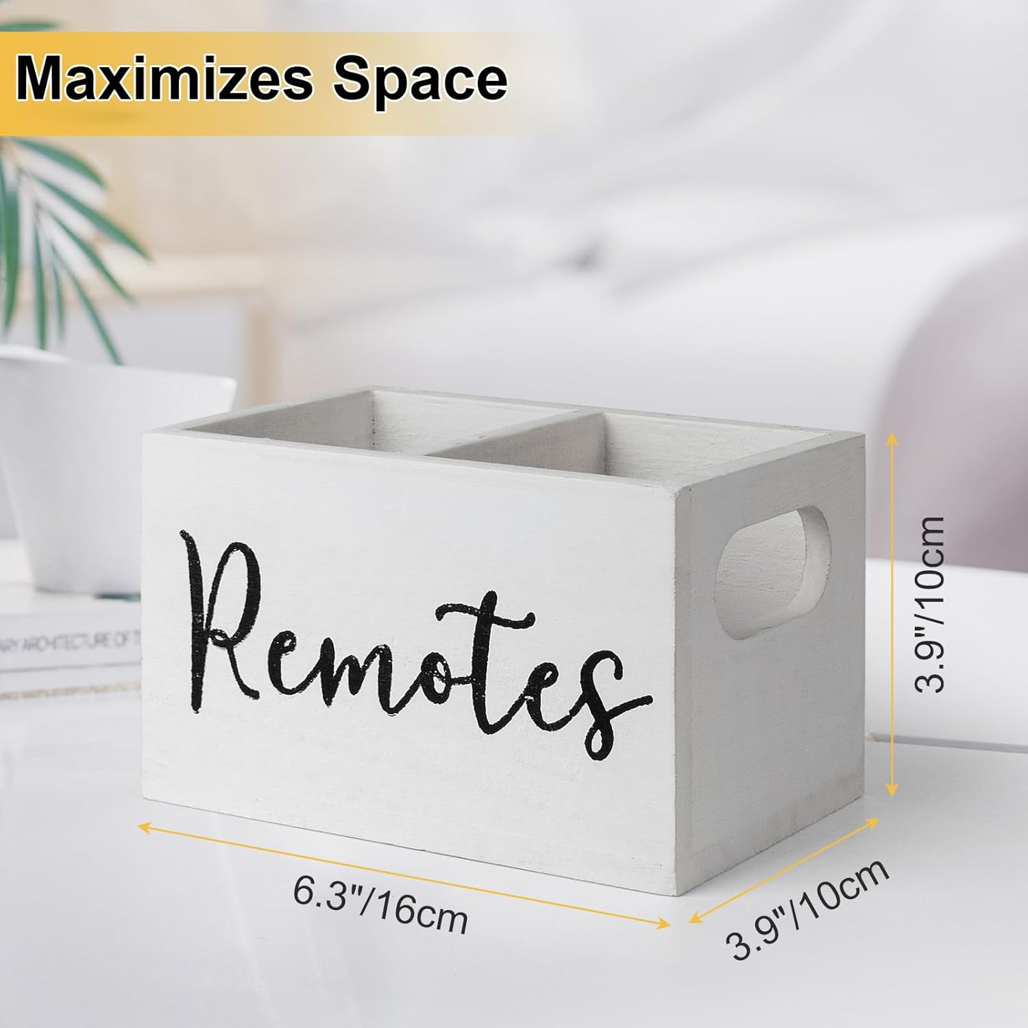 Remote Control Holder, Wooden TV Remote Holder for Table, Remote Caddy Organizer