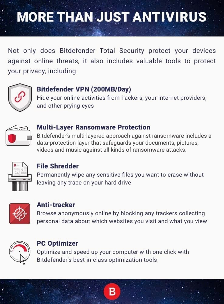 Bitdefender Total Security 2026 - 3 Years 5 Devices (WINDOWS,MAC,ANDROID)