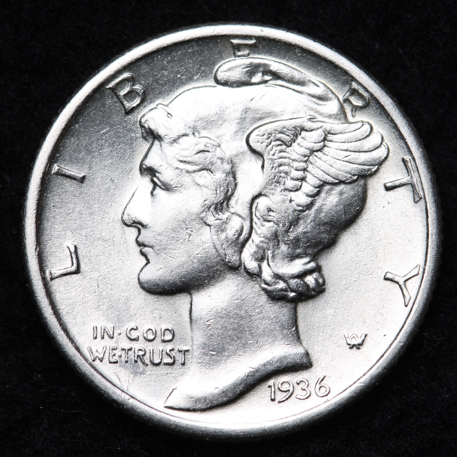1936 Mercury Silver Dime AU FREE SHIPPING