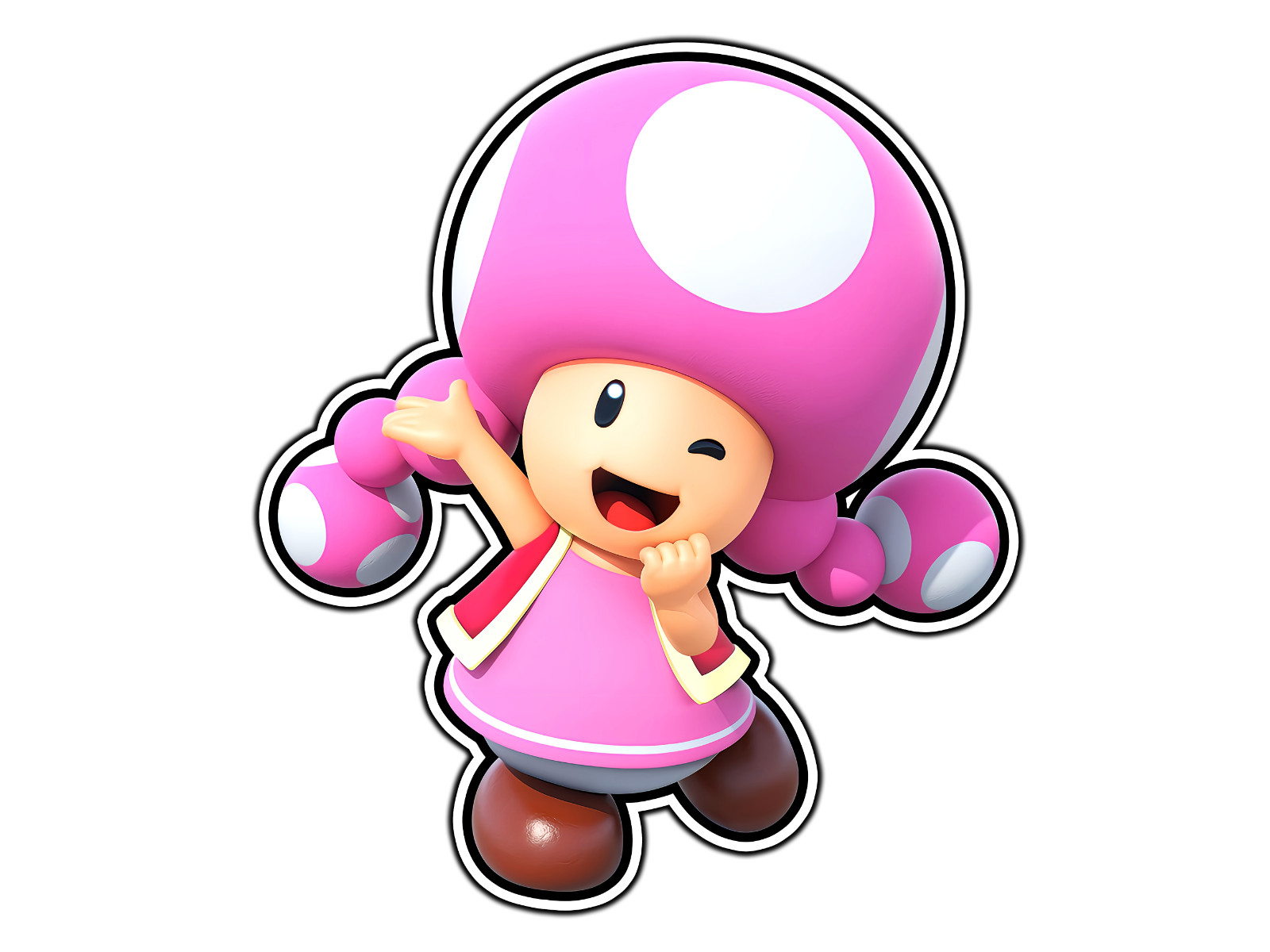 Toadette #1 Mushroom Kingdom Sticker Waterproof Vinyl Decal Die-Cut Car