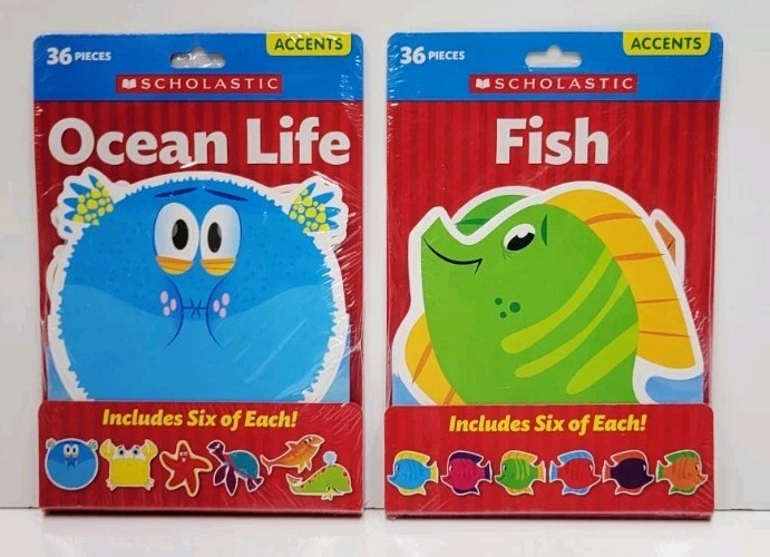 Scholastic Fish & Ocean Life Frames Classroom Resources Accents 2 36pc Packs New