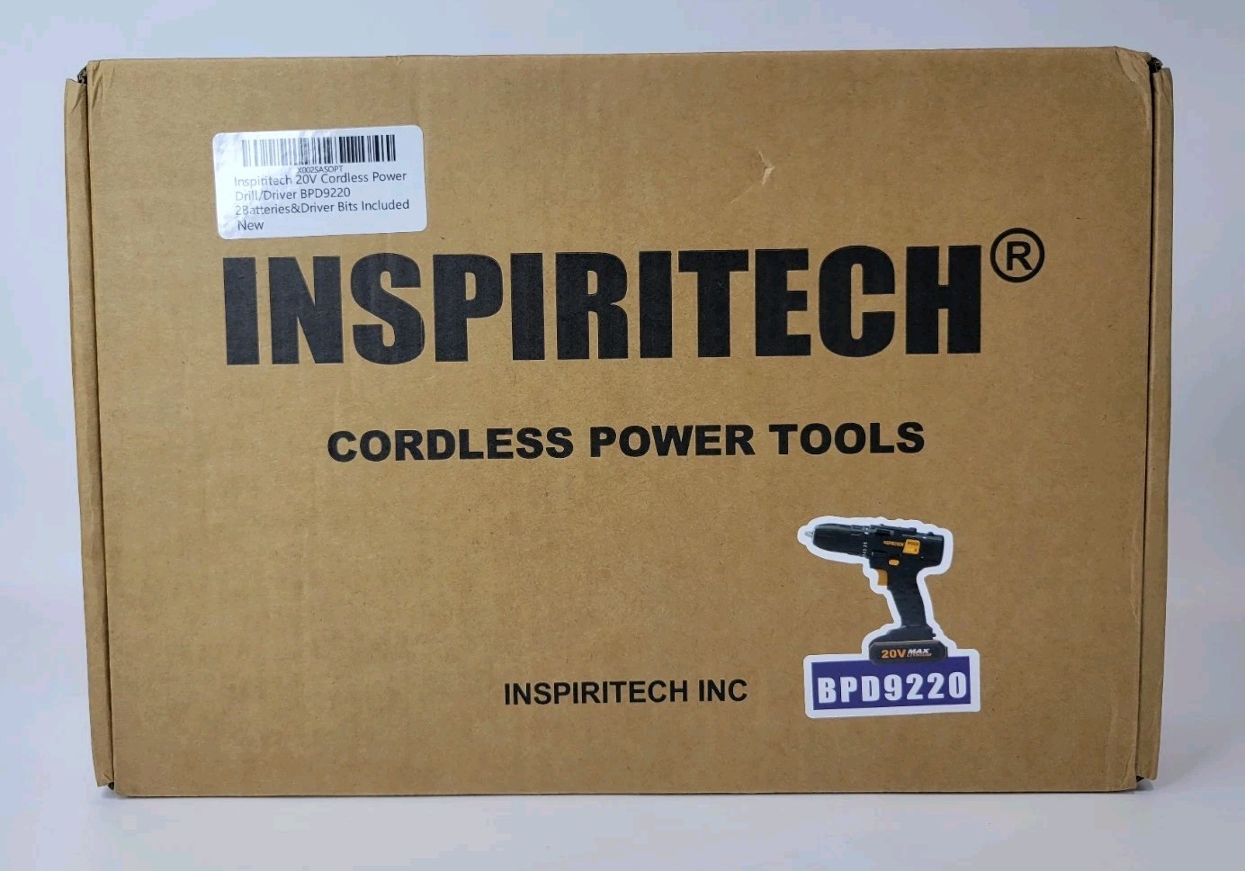 Inspiritech 20V Cordless Power Drill Driver BPD9220 2 Batteries & Driver Bits