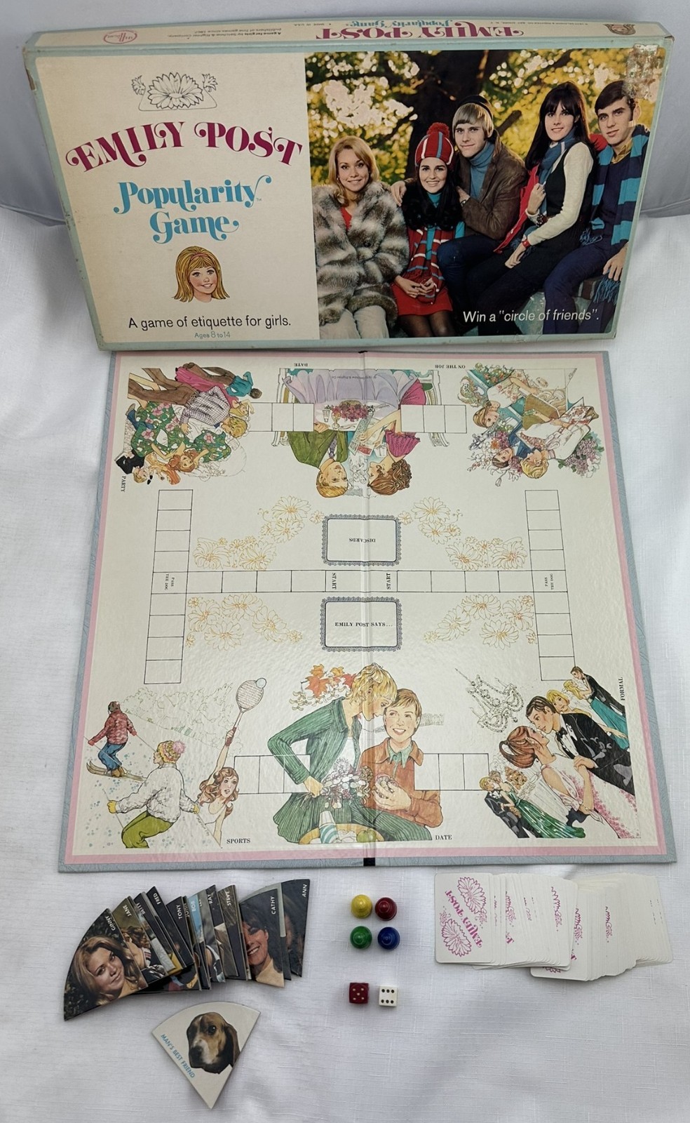 1970 Emily Post Popularity Game by Selchow Righter Complete Great Cond FREE SHIP