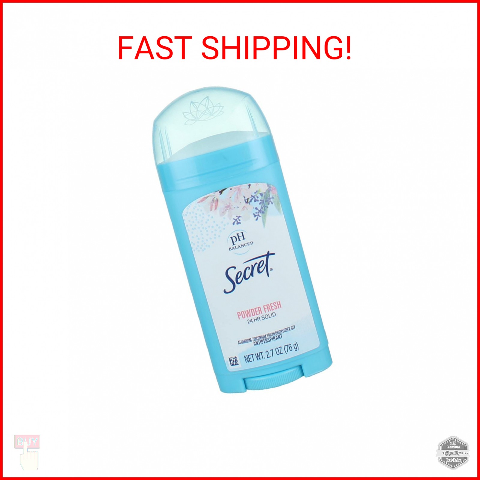 Secret Anti-Perspirant Deodorant Wide Solid, Powder Fresh 2.7 oz