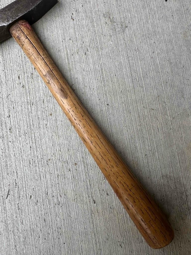 Antique 4 Ounce Tack Hammer "Cast Steel" Head Hardwood Handle