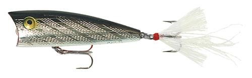 Rebel Teeny Pop-R 1/8 oz Fishing Lure - Silver/Black