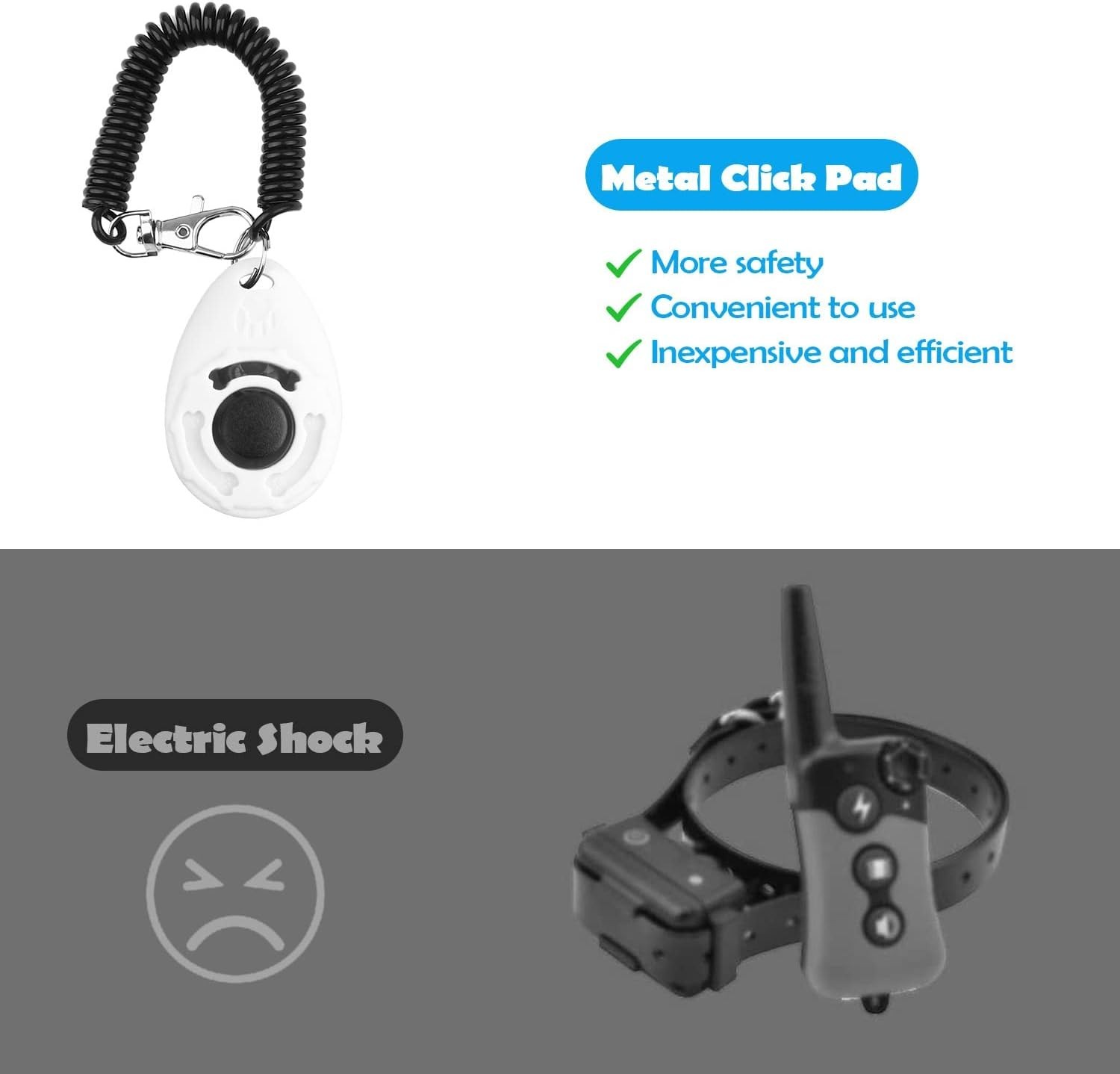 2-Pack Dog Training Clickers with Wrist Strap - Easy Interactive Training